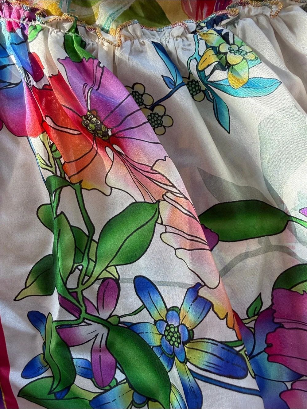 JOHNNY WAS DARI DRESS 100% SILK FLOWING CHIC VIBRANT FLORAL BOHO Size:S NWT $445 - Picture 10 of 10